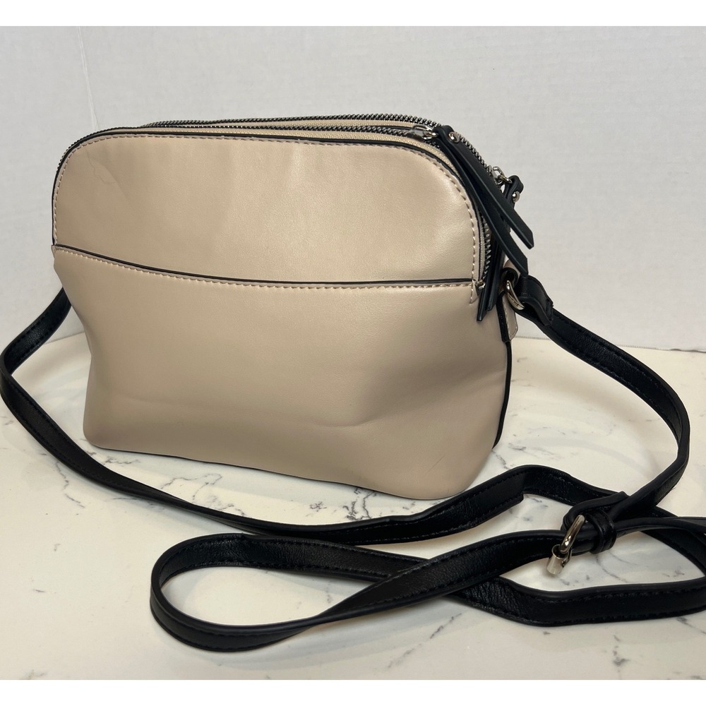 Nanette Lepore Snakeskin Print Crossbody Bag Beige Triple Compartment Boho - Picture 4 of 14